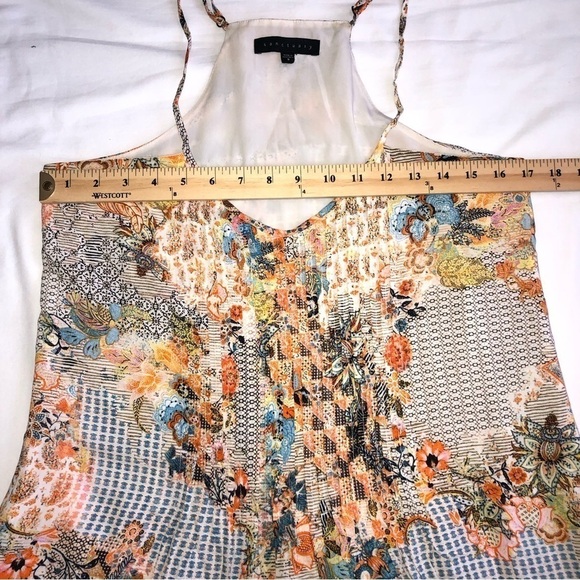 Sanctuary Sleeveless Mixed Print Summer Dress Size S Pleated Tiered Viscose - Picture 8 of 12